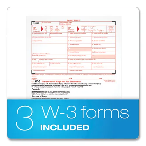 W-2 Tax Forms For Inkjet/laser Printers, Fiscal Year: 2023, Six-part Carbonless, 8.5 X 5.5, 2 Forms/sheet, 50 Forms Total