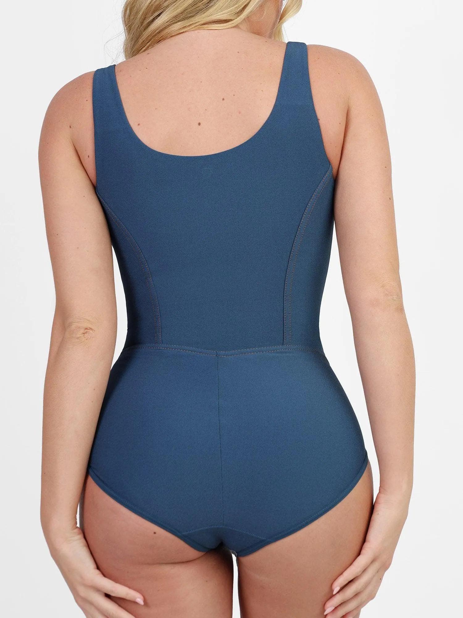 Wholesale Tummy Control Denim Postpartum Recovery Shapewear Bodysuit